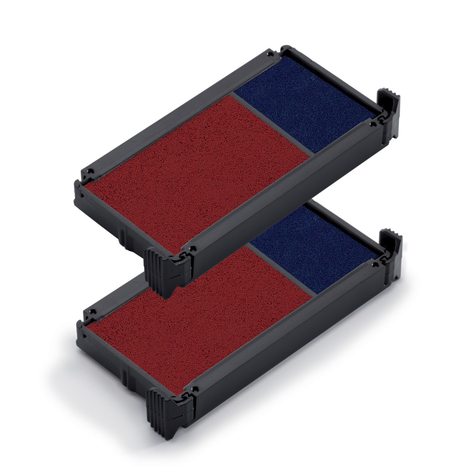 Stempelplattform, Tintenpad, Farbige Tintenschale, rote/blau Pads, Kunststoffschale