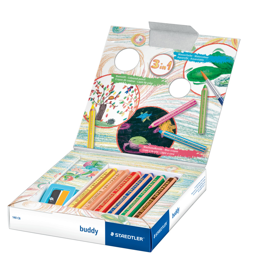 Wachsfarben, Farbstifte, 3-in-1, Kunstset, Kunstkarten