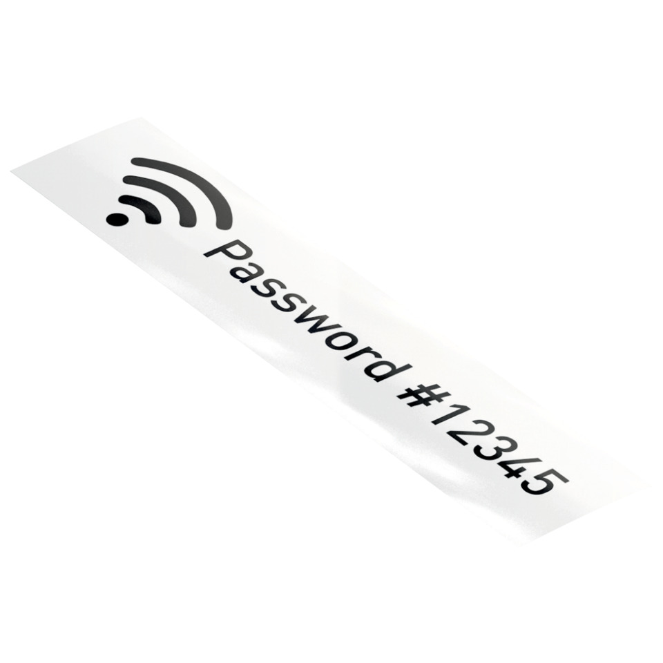 Druckband, Passwort, Barcode, W-Lan Symbol, 12345