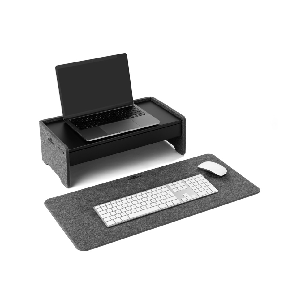 Laptopständer, Schreibtischorganizer, Mauspad, Tastatur, Dockingstation
