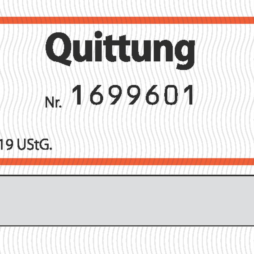 Quittung, Nr.1699601, UStG, Rechnung, Kartenlayout