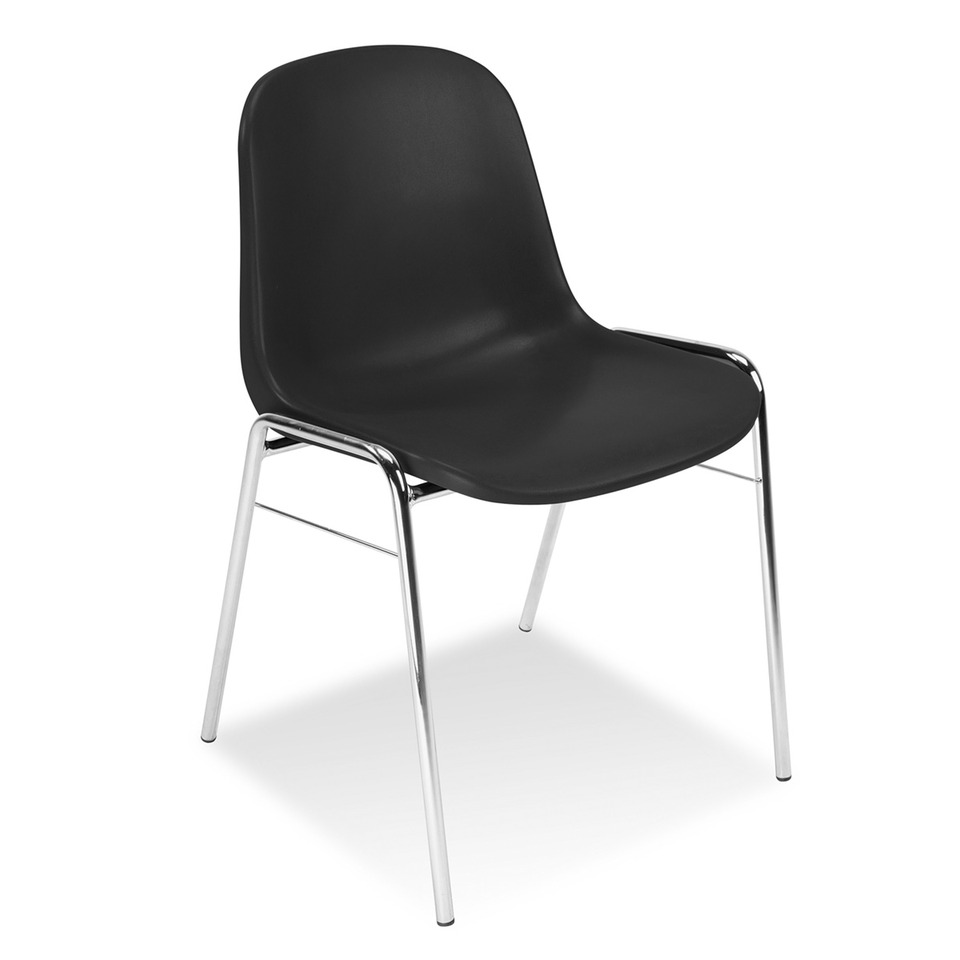 Stuhl, schwarz, Plastik, Metallbeine, modern