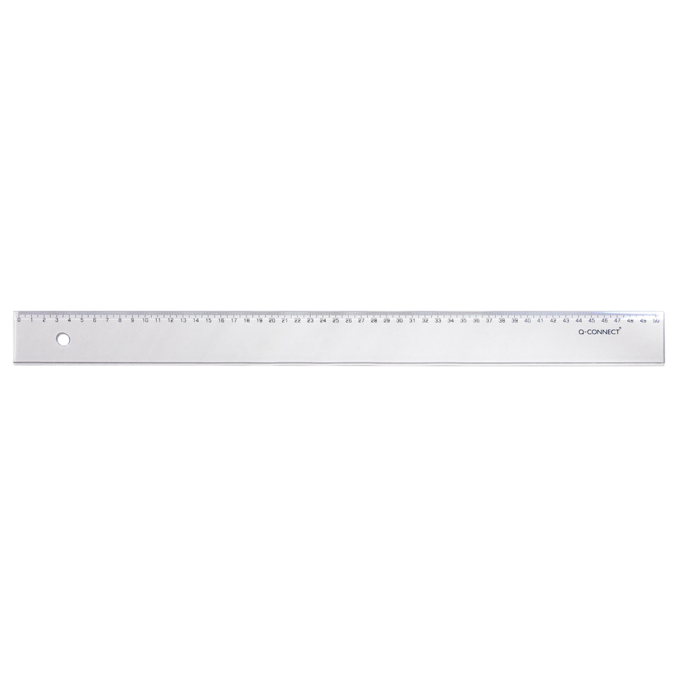 Lineal mit Etui, 50cm, transparent Q-CONNECT KF00589