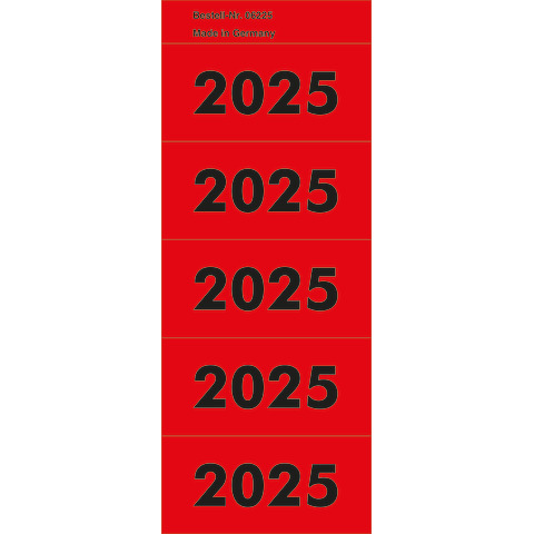 Inhaltsschildchen 2025 selbstklebend 100 Stück rot  06225