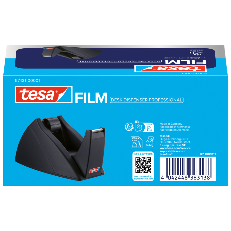 Tischabroller, Schreibtischspender, Filmdispenser, Klebebandabroller, Ersatzband, Desk dispenser, Film, Tesa, Professional, Schwarz