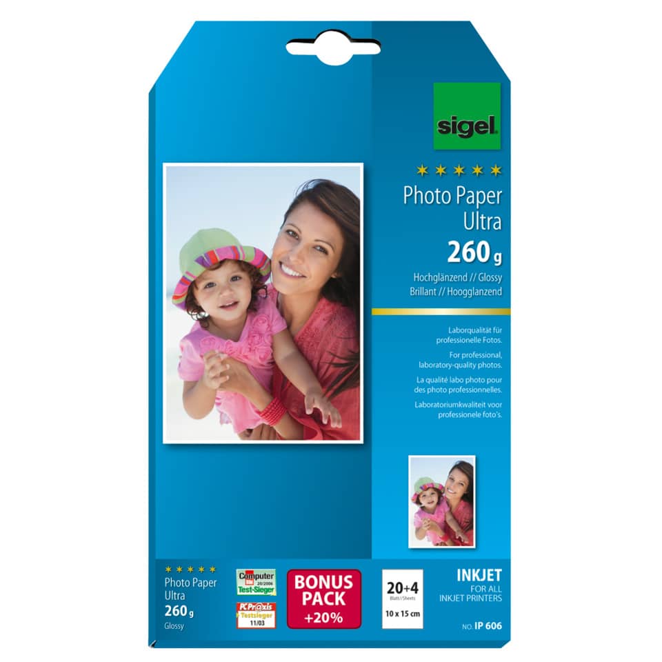 Fotopapier, Tintenstrahldruck, Ultra, Glanz, 260 g