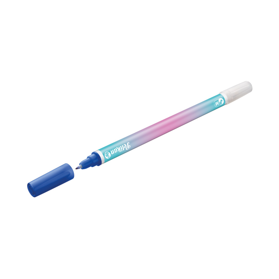 Marker, Permanent marker, Fine tip, Blue cap, Gradient color
