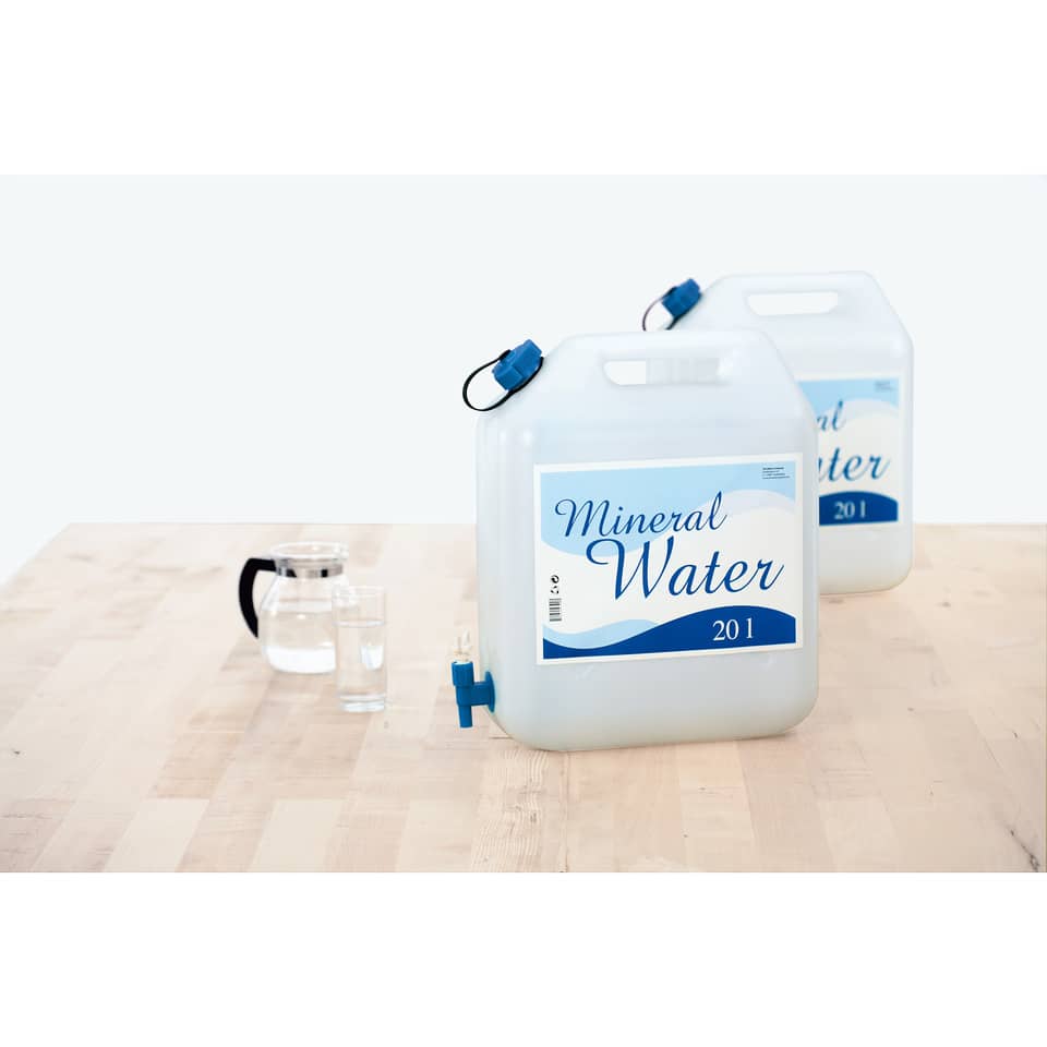 mineralwasser, wasserkanister, transparent, groß, flasche