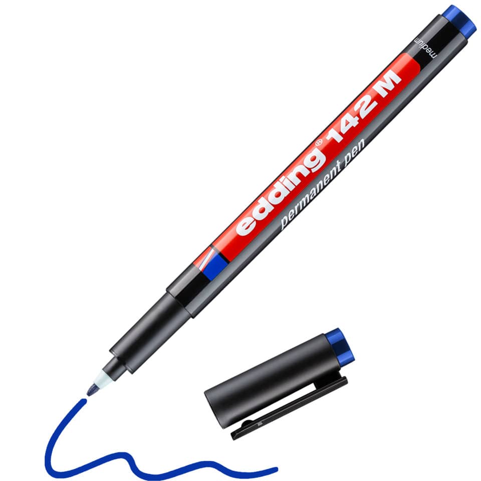 Permanentmarker, Feiner Stift, Blaues Tinten, Schwarzer Körper, Kappe