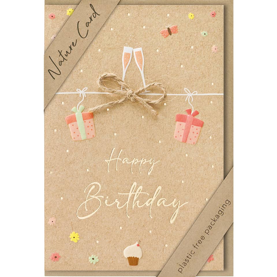 Karte, Geburtstag, Geschenkverpackung, Korkkarton, Dekoration