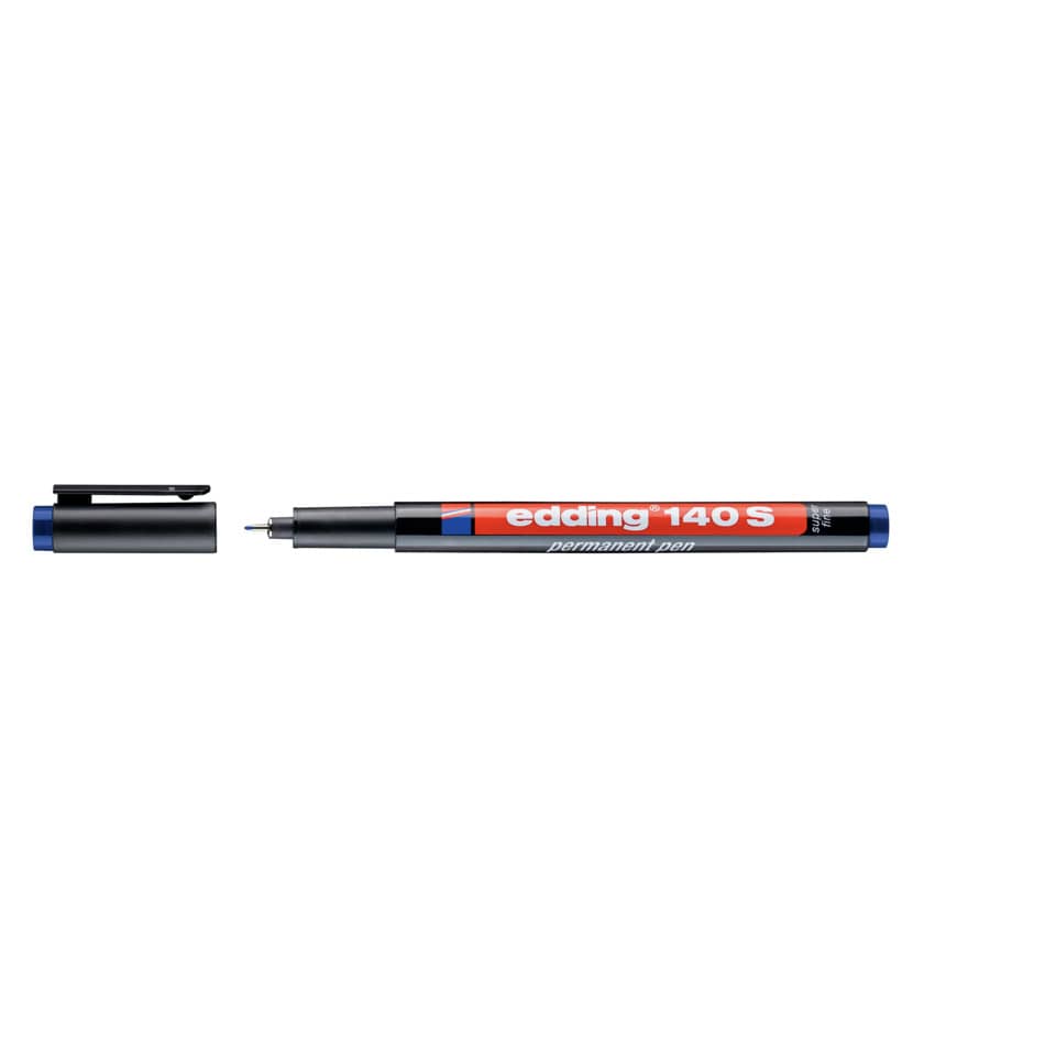 Permanent marker, Kugelschreiber, Edding 140S, Blauer Deckel, Markerenspitz