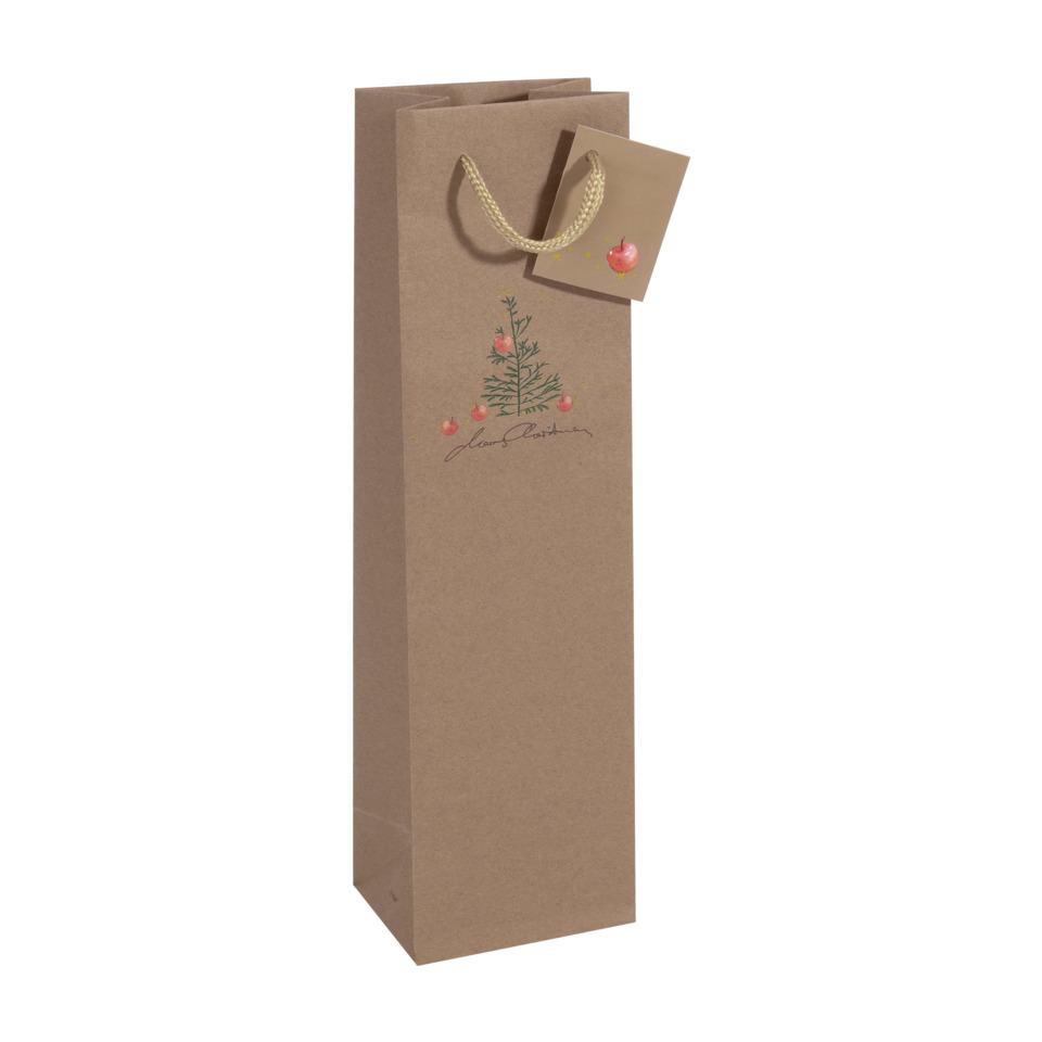 Jutebeutel, Gutscheintüte, Geschenkverpackung, Kraftpapier, Weihnachtsbaum