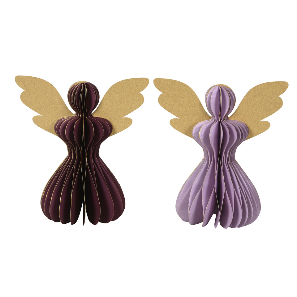 Weihn.Figur Wabe Engel violett sortiert 671371020358 18x12x20cm