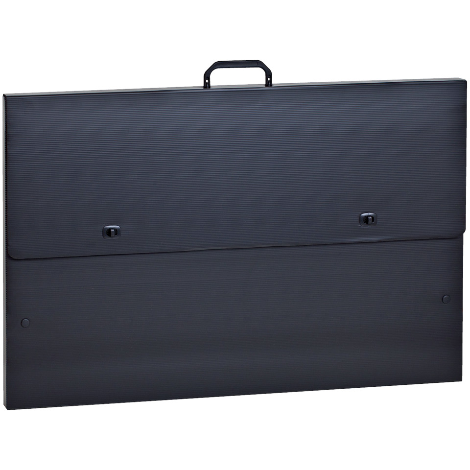 Brieftaschen, Portfolio, Schwarz, Klappbar, Griff