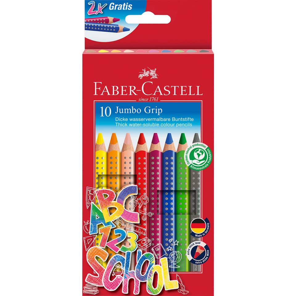 Farbstiftetui Jumbo Grip, 10 Stück, sortiert FABER CASTELL 280922