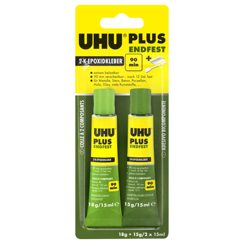 Kleber, Epoxidkleber, 2-Komponenten, Klebstoff, UHU Plus Endfest
