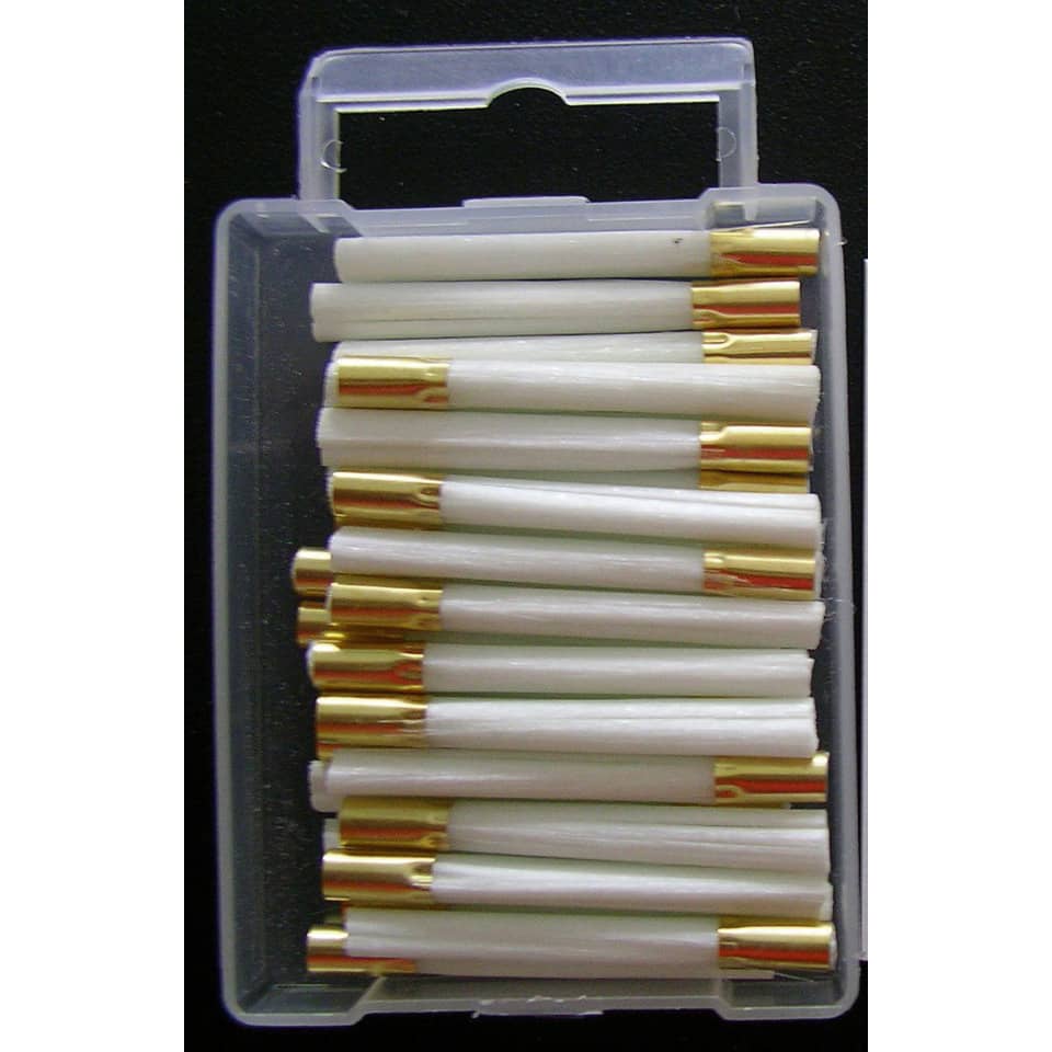 Klebesticks, Kleber, weiße Sticks, goldene Spitze, Aufbewahrungskassette