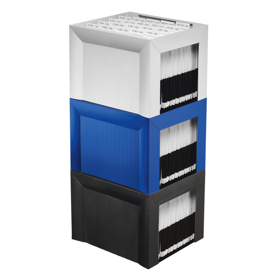 Ordner-System, Dokumentensortierer, Sortierbehälter, Hochschrank-Organizer, Farbblöcke