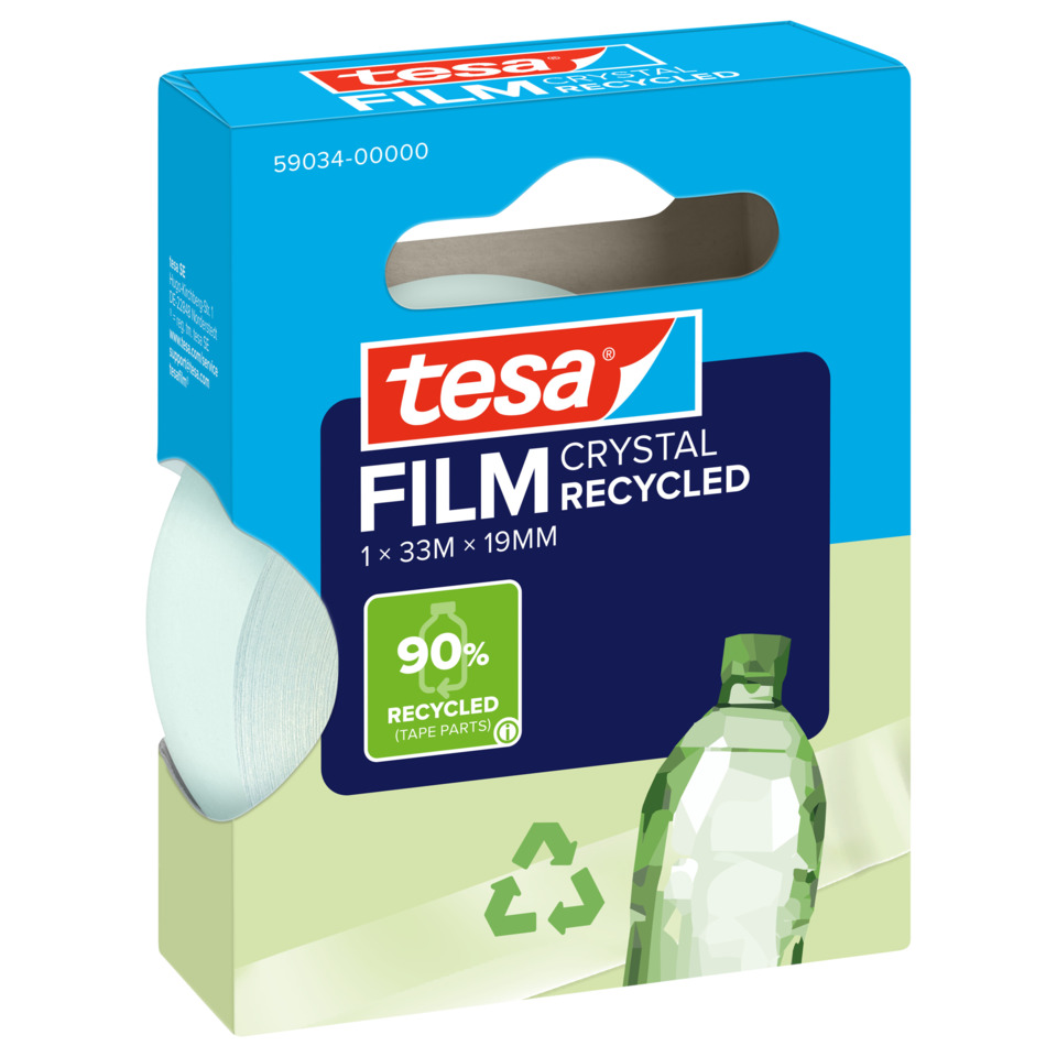 Klebeband, Transparenter Film, Recyceltes Kunststoff, Crystal Film, 35mm x 19mm