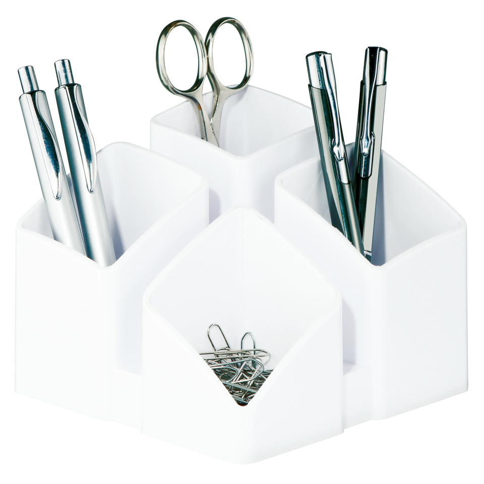 organizer, desk set, scissors, pens, paperclips