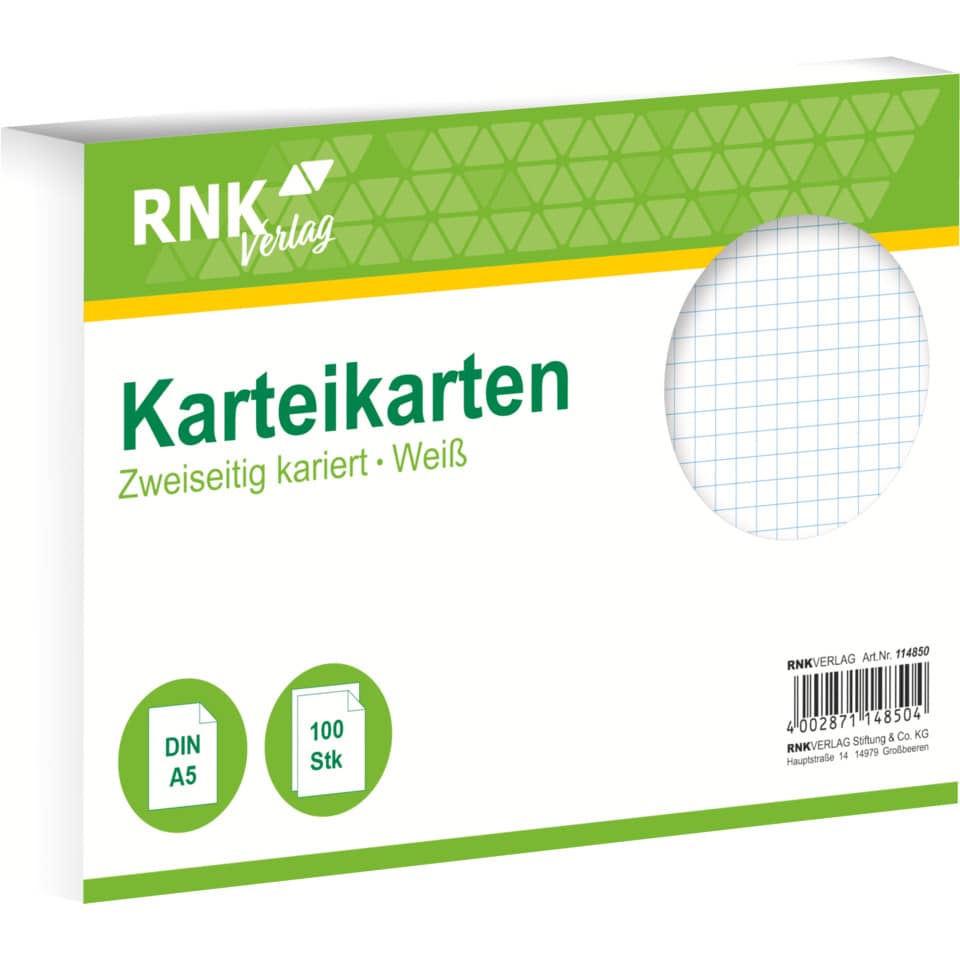 Karten, Karteikarten, DIN A5, Karteikarten Set, weiß