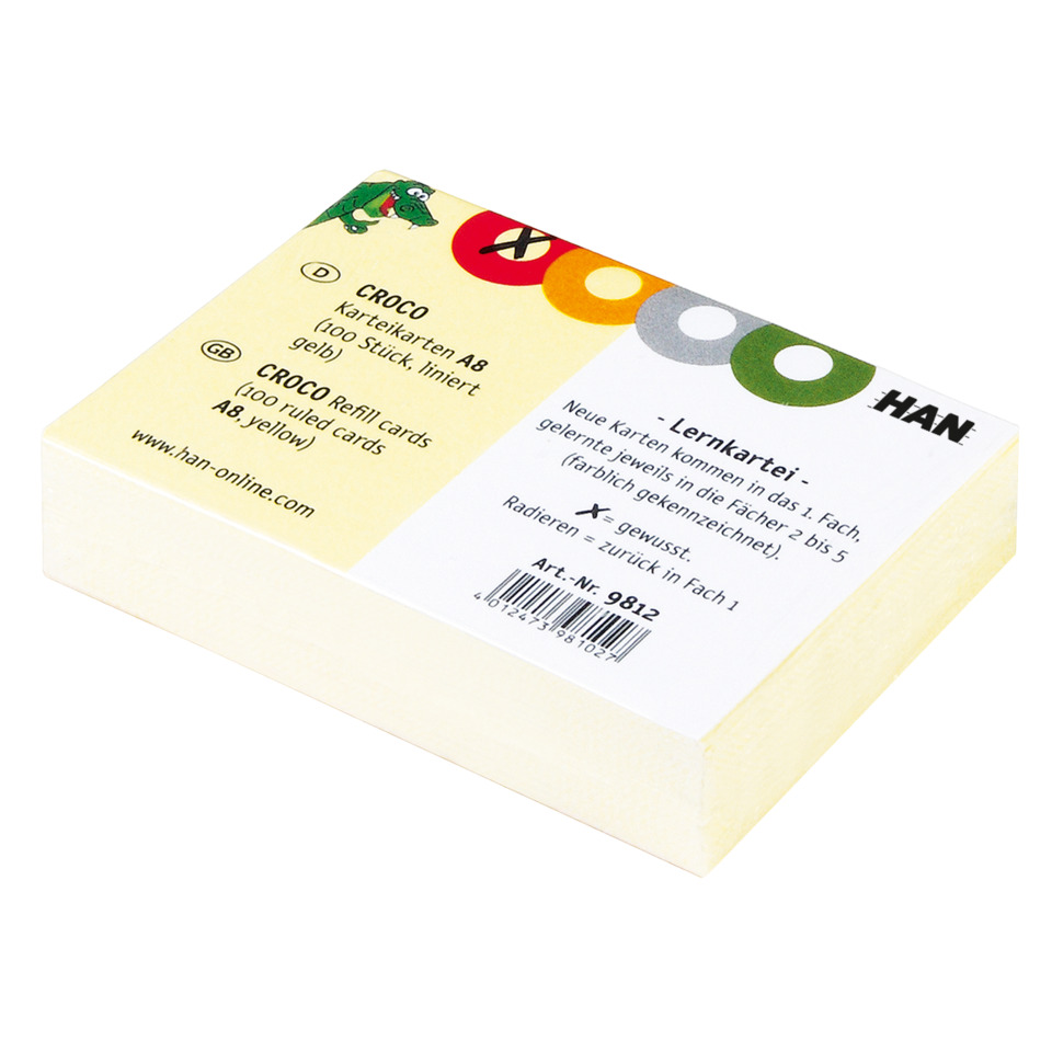 Schreibwaren, Karten-Set, Euro-Karten, Kartenbox, Lernkarten