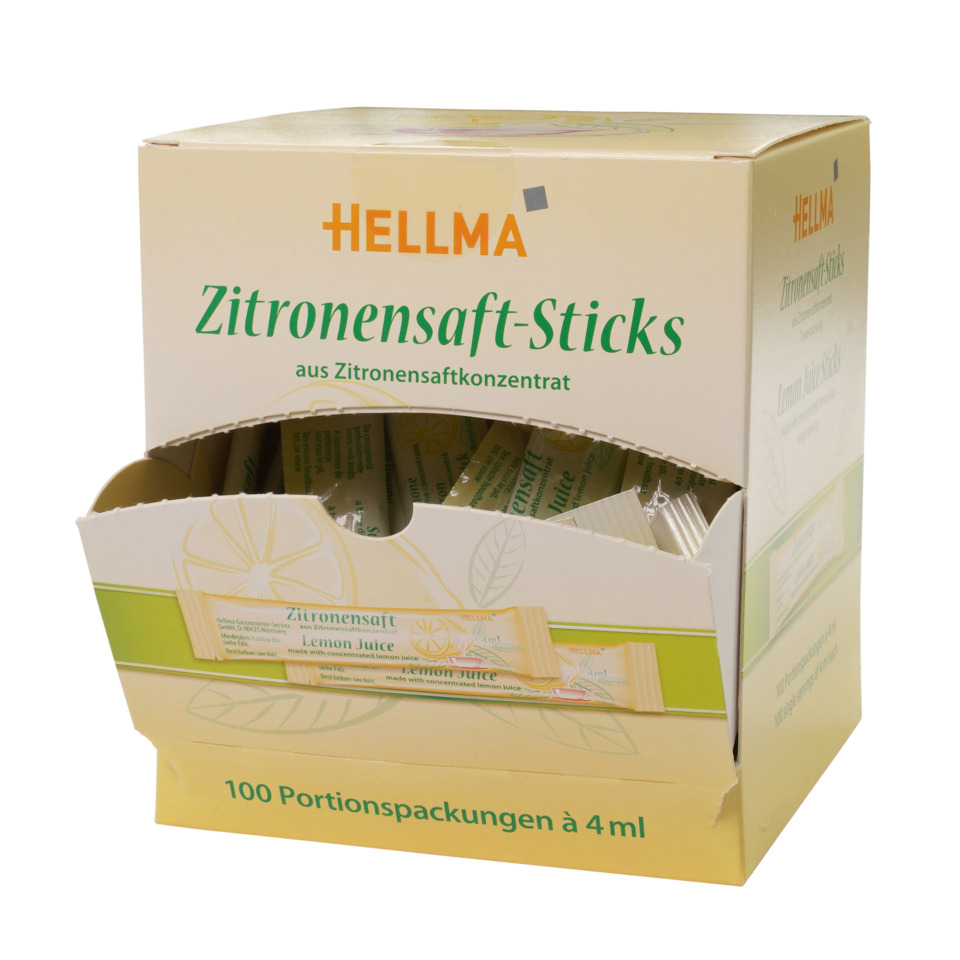 Zitronensaft-Sticks, Zitronensaft, Lemon Juice, Portionpackungen, 4 ml