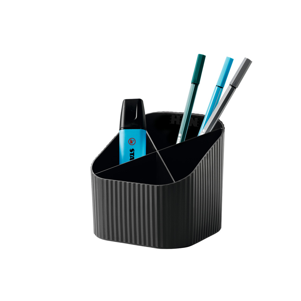 Schreibtisch-Organizer, Stifthalter, Kleines Schreibset, Schwarz, Kunststoff