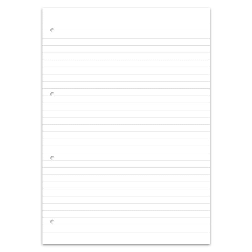 Notizblock, lined paper, Drahtgebunden?, weiß, loses Blatt