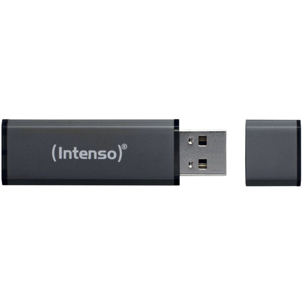 USB-Stick, Intenso, USB 2.0/Flash, Metalllic grau, Kompakt