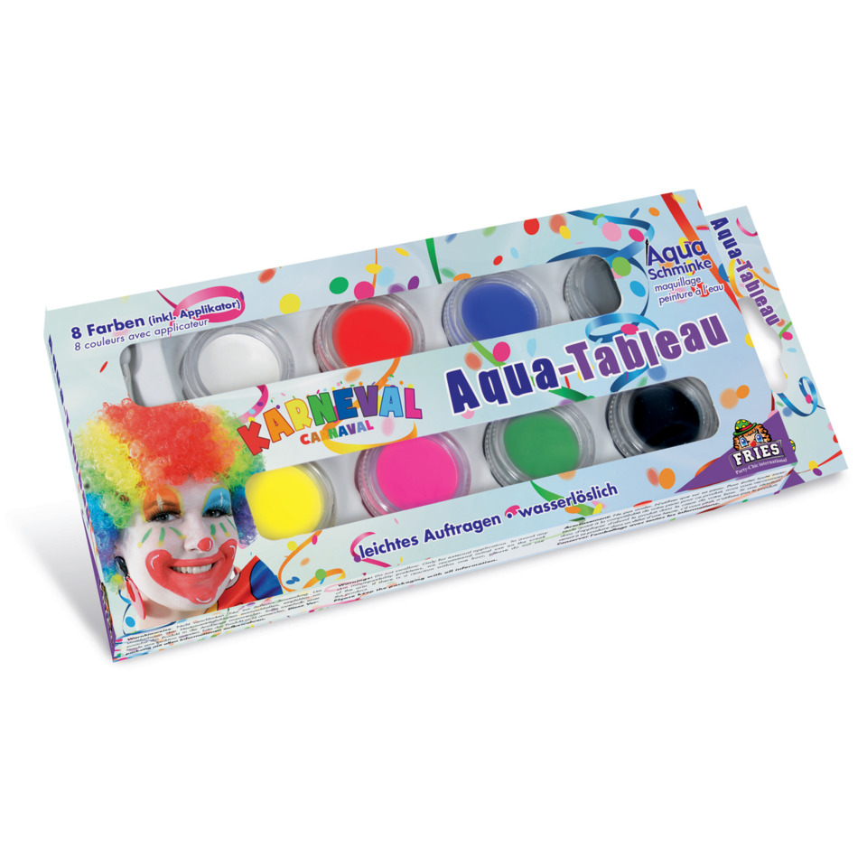 Aqua-Farben, Aqua Farben, Clown Make-up, Karneval Farben, Maske Accessoire