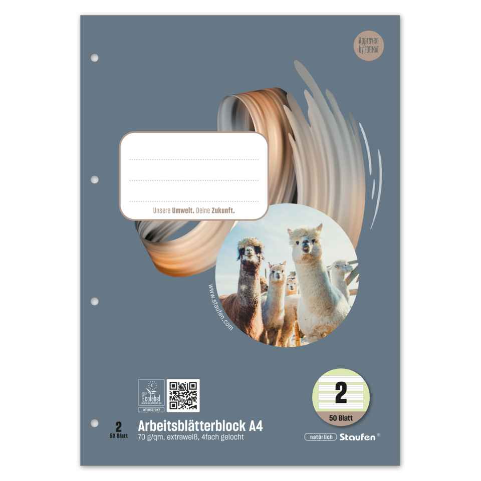 A4 Block, Arbeitsblätter, Kartonpapier, Schulhefter, Stufenblock