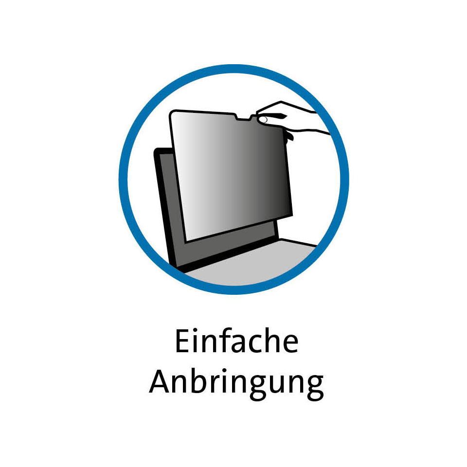 Montagehalterung, Bildschirm, Schutzfolie, Einfache Anbringung, Installationssymbol