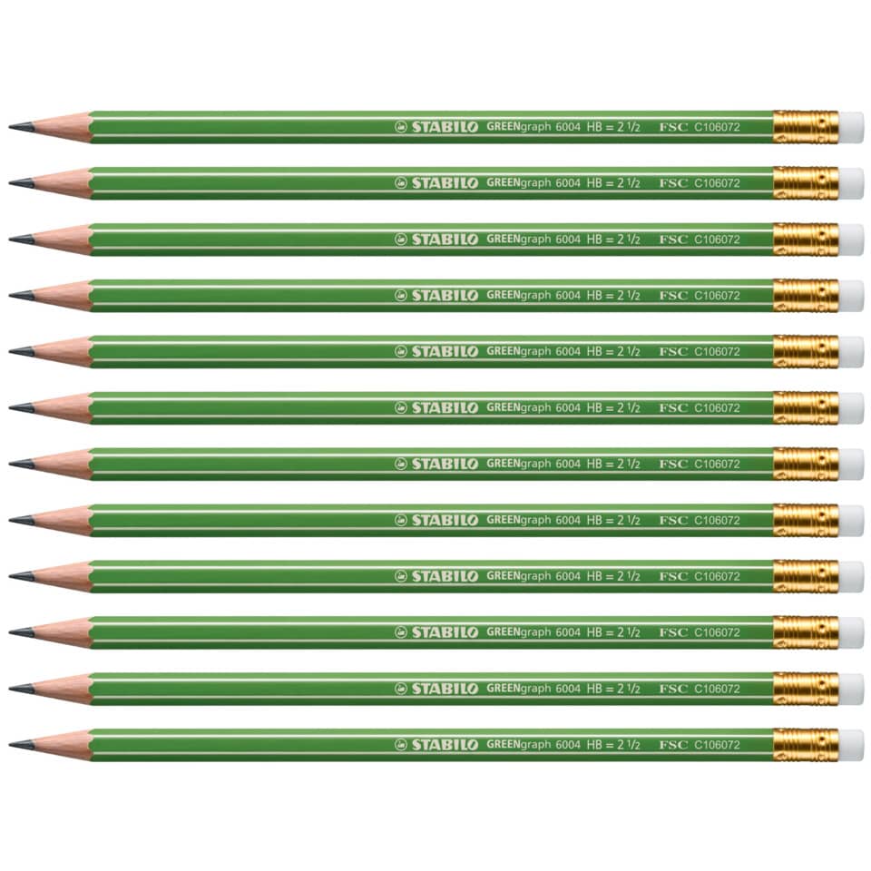 Bleistift, HB-Bleistift, grüner Bleistift, Holzbleistift, Radiergummi