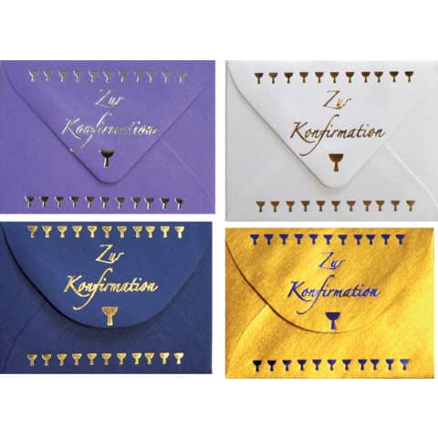 Geldkuvert Konfirmation mini, 100er Box, sortiert  11-4500