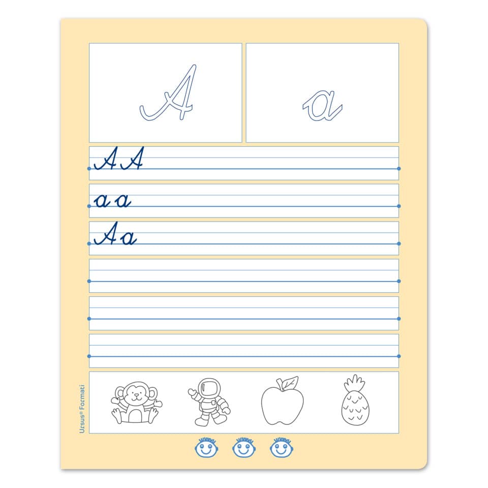 Schreibtafel, Schreibprobe, Handschrift, Alphabet, Tiermotive