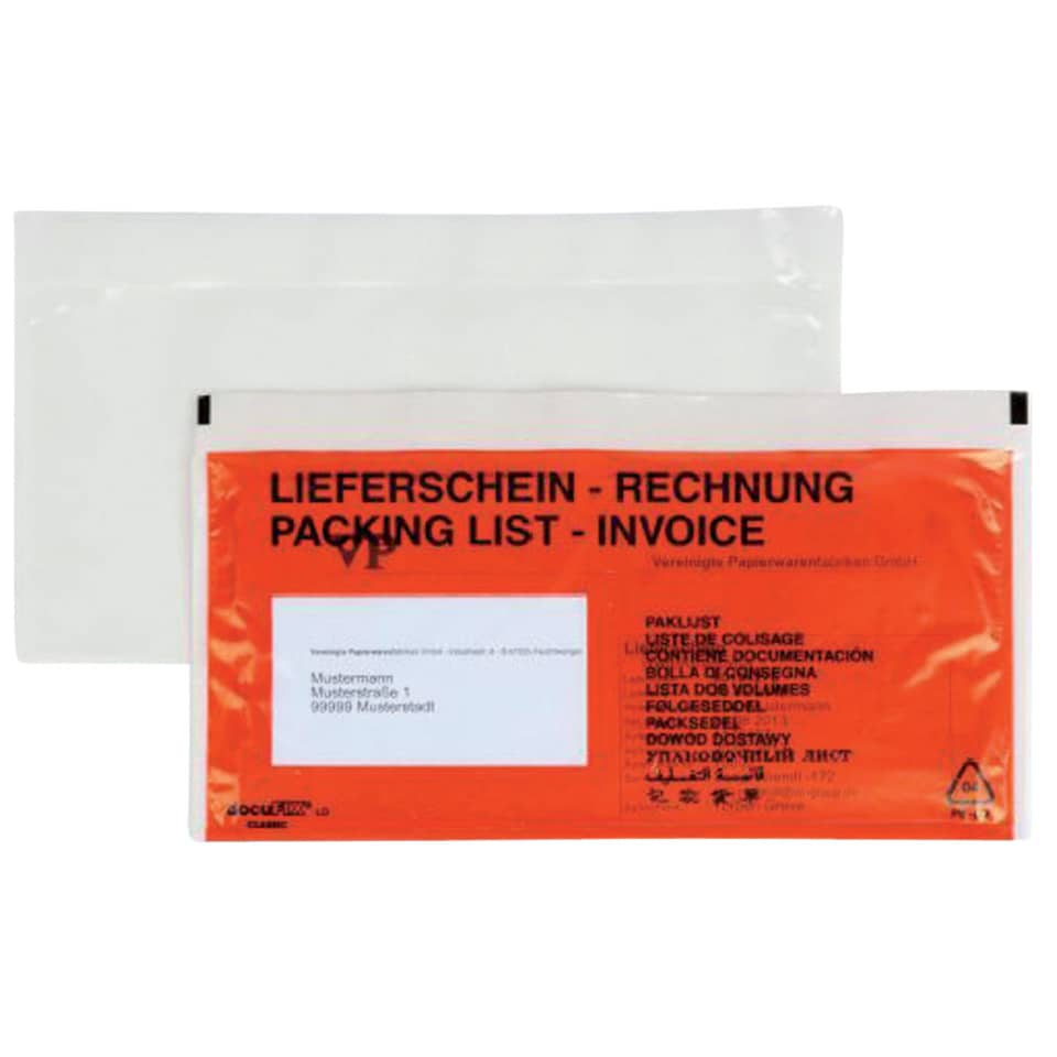  Rechnung,  Verpackung,  Umschlag,  orange Beschriftung,  Dokumententasche