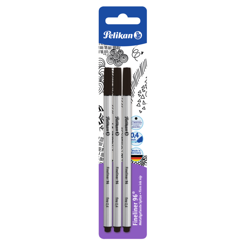 Fineliner, Stifte, 0,4 mm, Schwarz, Made in Germany