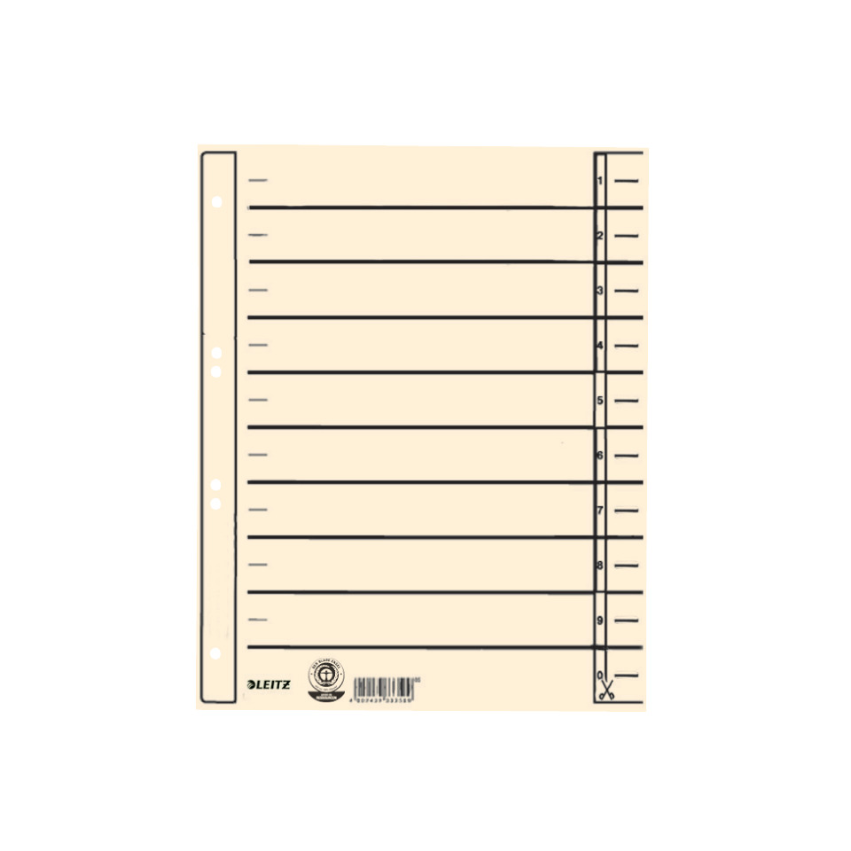 Ringbuch-Papier, Ringbuchlineal, Linierte Seiten, Trennblatt, Leitz Markenlogo