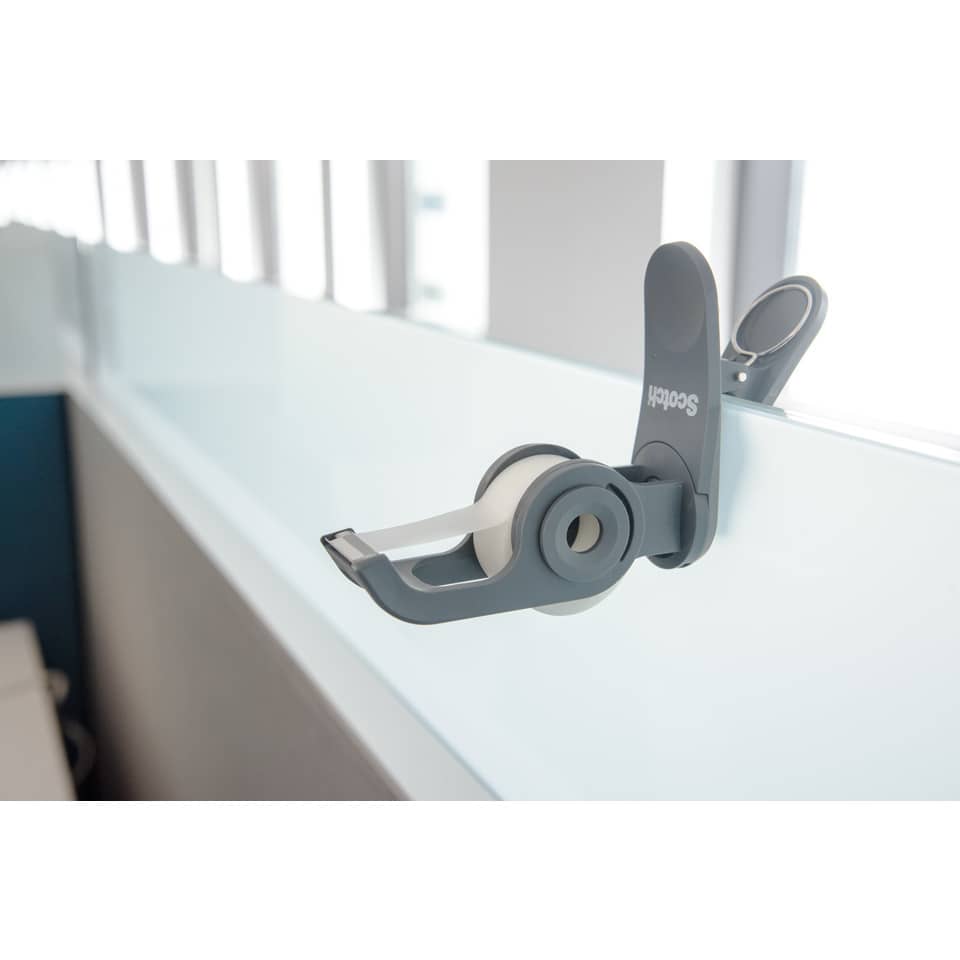 Bürozubehör, Klebebandspender, Klebebandspender, clip-on Klebeband, graues Gerät