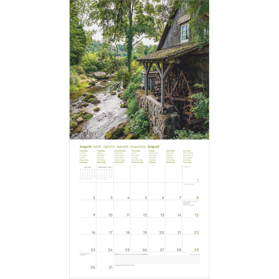 Wassermühle, Fluss, Wasserrauschen, Holzbau, Naturküste