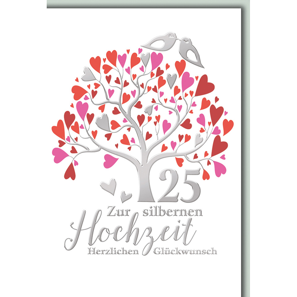 Herzbaum, Hochzeit, 25, Glückwunsch, Kleines Logo
