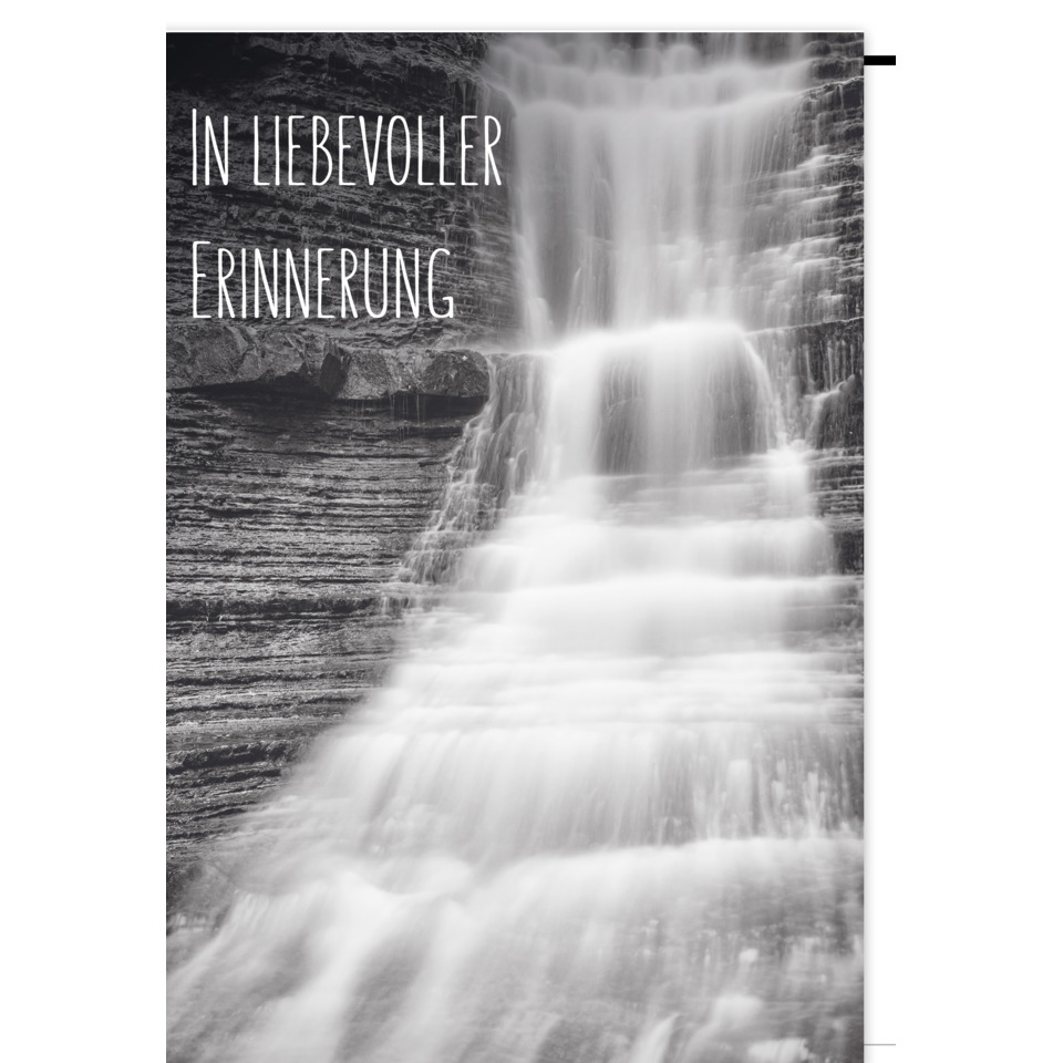  Wasserfall, Schwarzweiß, Langzeitbelichtung, Wanddekoration, Naturdruck