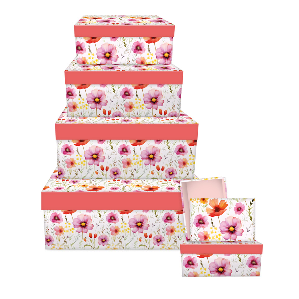  florals,  Geschenkbox-Set,  Stapelboxen,  Musterboxen,  Blumendesign