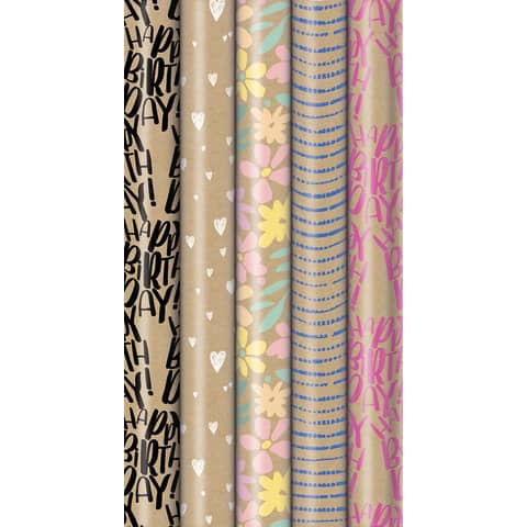 Geschenkpapierrolle Silphie Green Nature, 1,5 m x 70 cm, sortiert ZÖWIE 33053 646213