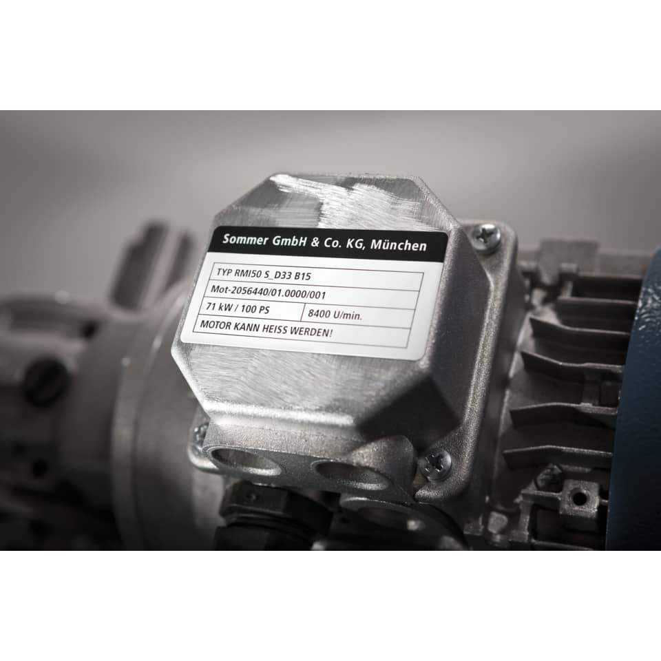 Motor, Elektrischer Motor, Metallgehäuse, Etikett, Kühlrippen