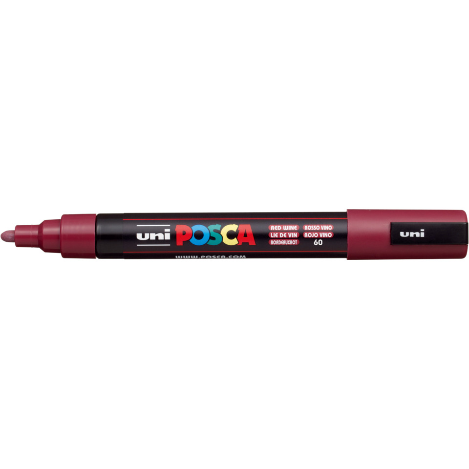 Marker, Colorful marker, Chisel tip, Rote Weinschattierung, Uni Posca