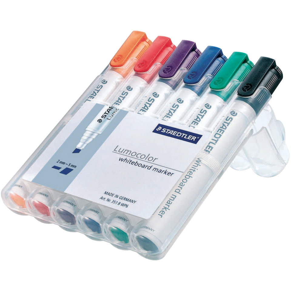 Whiteboardmarker Lumocolor®, 2-5mm, Keilspitze, 6 Stück, sortiert STAEDTLER 351 B WP6