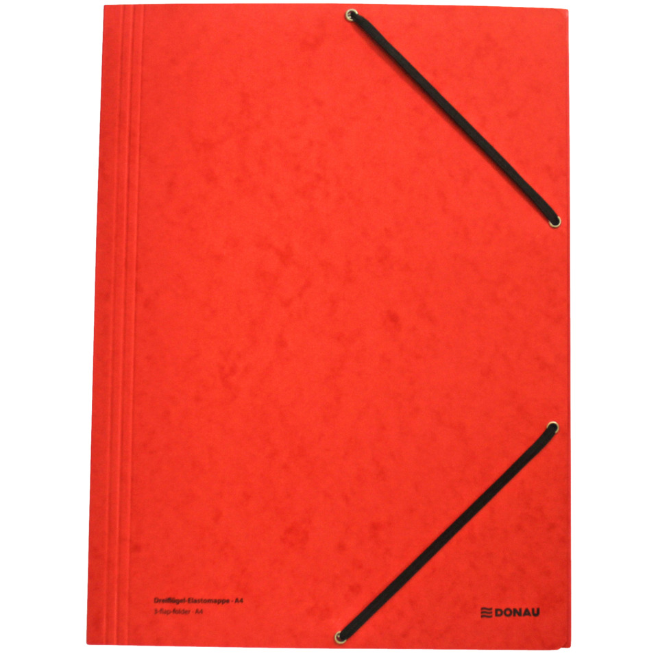 rot, Notizbuch, A4,  elastisch, Bandklemmen