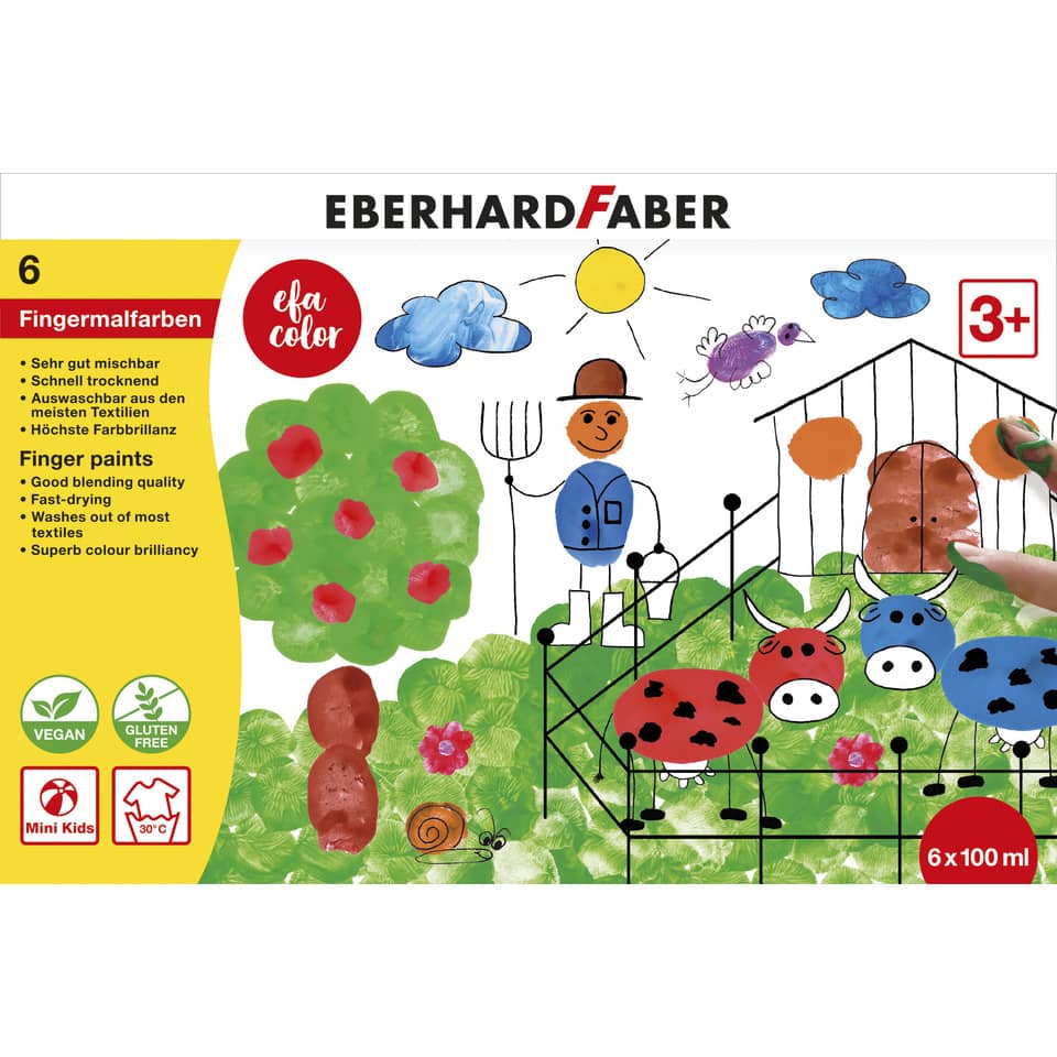 Fingerfarben, Eierfarben, Kinderset, Farbenblöcke, 100 ml
